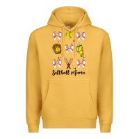 Mustard softball coquette bow Premium Hoodie - JahusDesignShop