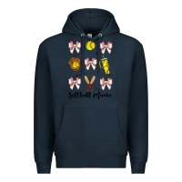 Navy softball coquette bow Premium Hoodie - JahusDesignShop