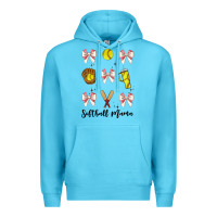 Ocean Blue softball coquette bow Premium Hoodie - JahusDesignShop