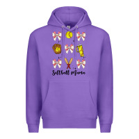 Purple softball coquette bow Premium Hoodie - JahusDesignShop