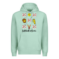 Seafoam softball coquette bow Premium Hoodie - JahusDesignShop