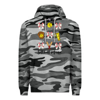 Slate Camo softball coquette bow Premium Hoodie - JahusDesignShop