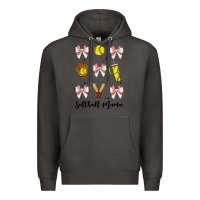 Smoke softball coquette bow Premium Hoodie - JahusDesignShop
