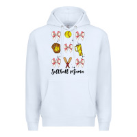 White softball coquette bow Premium Hoodie - JahusDesignShop