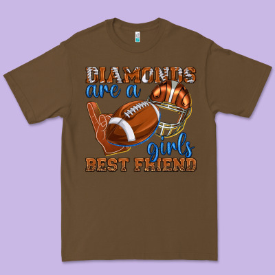 Premium Tee diamonds are a girls best friend football