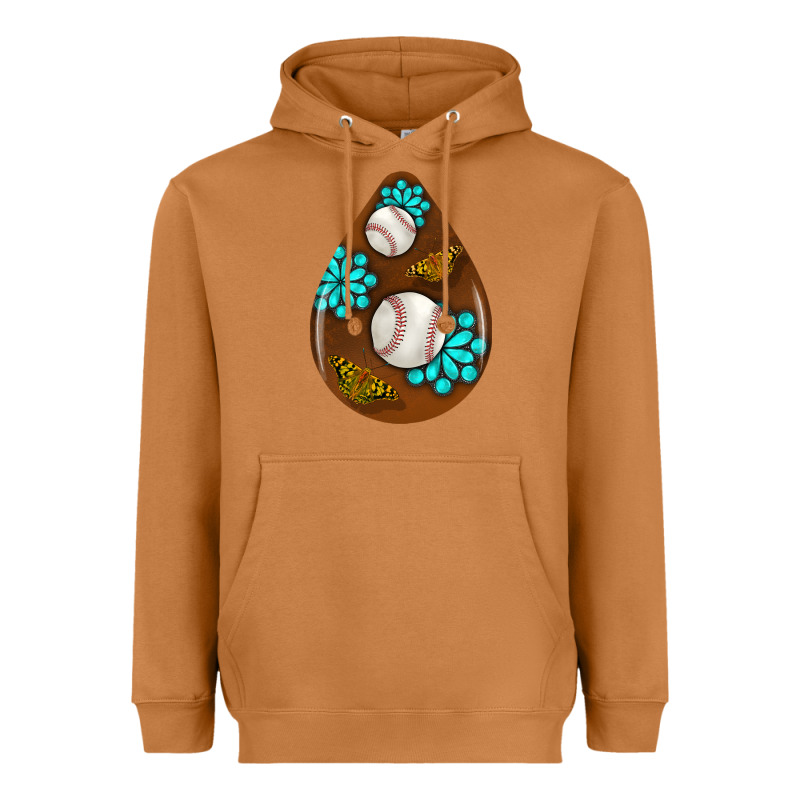 Baseball And Western Roses Teardrop  1 Heavyweight Hoodie by BundleAndBundleShop | Teevron
