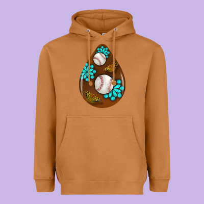 Baseball And Western Roses Teardrop  1 Heavyweight Hoodie Designed By Bundleandbundleshop
