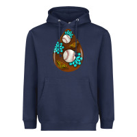 Navy baseball and western roses teardrop  1 Heavyweight Hoodie - BundleAndBundleShop