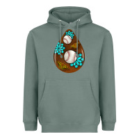 Sage baseball and western roses teardrop  1 Heavyweight Hoodie - BundleAndBundleShop
