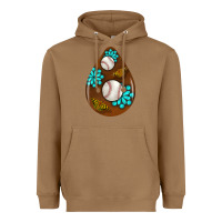 Toasted Coconut baseball and western roses teardrop  1 Heavyweight Hoodie - BundleAndBundleShop