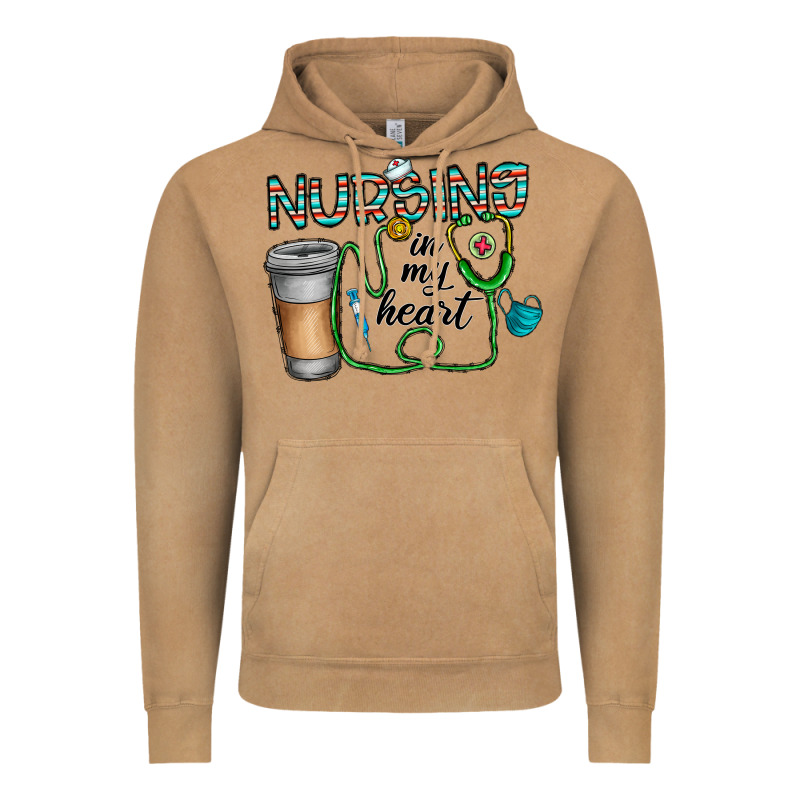Nursing İn My Heart Vintage Hoodie by CowhideDigitalArt | Teevron