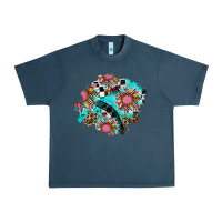 Midnight Navy race sunflower patches Urban Heavy Tee - AdoDesignShop