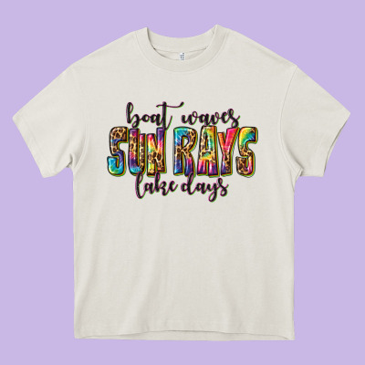 Boat Waves Sun Rays Lake Days Heavy Core Tee Designed By Texasbilliewilder