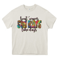 Cream boat waves sun rays lake days Heavy Core Tee - texasbilliewilder