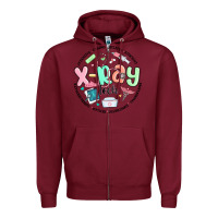 Burgundy x ray tech Zipper Hoodie - MaliasSmallBusiness