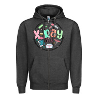 Charcoal Heather x ray tech Zipper Hoodie - MaliasSmallBusiness