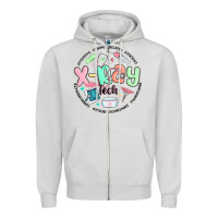 Dove Grey x ray tech Zipper Hoodie - MaliasSmallBusiness