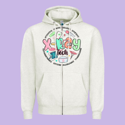 X Ray Tech Zipper Hoodie Designed By Maliassmallbusiness