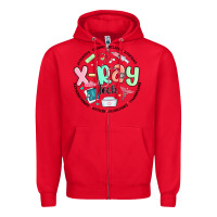 Red x ray tech Zipper Hoodie - MaliasSmallBusiness