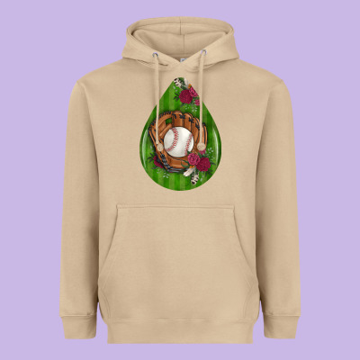 Baseball And Western Roses Teardrop  4 Heavyweight Hoodie Designed By Bundleandbundleshop