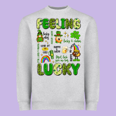 Feeling Lucky Heavyweight Sweatshirt Designed By Artiststas