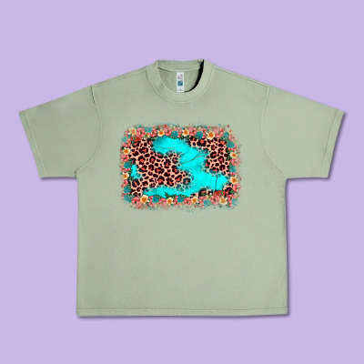 Easter Leopard Turquoise Background Urban Heavy Tee Designed By Jahusdesignshop