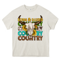 Cream born and raised country western Heavy Core Tee - texasbilliewilder