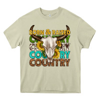 Mossy born and raised country western Heavy Core Tee - texasbilliewilder