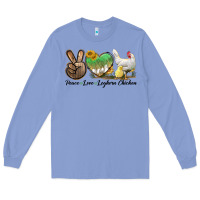 Colony Blue Peace Love Leghorn Chicken Long Sleeve Tee - LillyAllenDesigns
