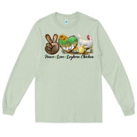 Matcha Peace Love Leghorn Chicken Long Sleeve Tee - LillyAllenDesigns