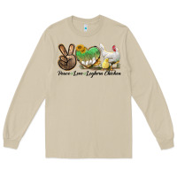 Mushroom Peace Love Leghorn Chicken Long Sleeve Tee - LillyAllenDesigns