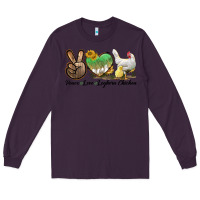 Plum Peace Love Leghorn Chicken Long Sleeve Tee - LillyAllenDesigns