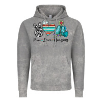 Cloud Rock peace love nursing Vintage Hoodie - CowhideDigitalArt