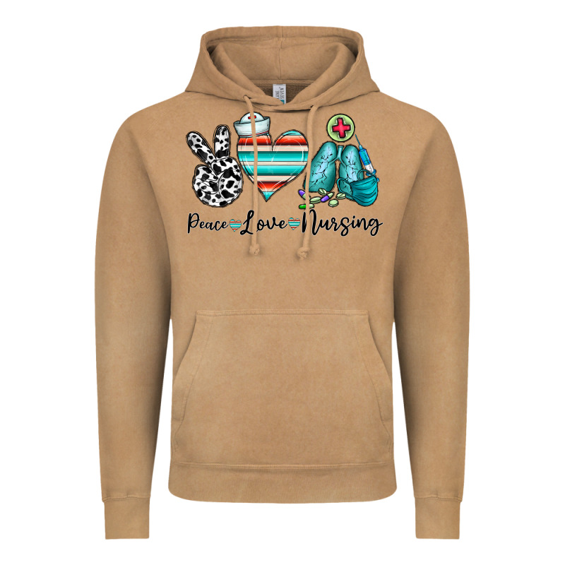 Peace Love Nursing Vintage Hoodie by CowhideDigitalArt | Teevron