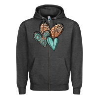 Charcoal Heather western love hearts Zipper Hoodie - MaliasSmallBusiness