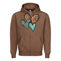 Chestnut western love hearts Zipper Hoodie - MaliasSmallBusiness
