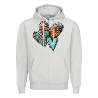 Dove Grey western love hearts Zipper Hoodie - MaliasSmallBusiness