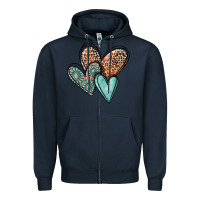 Navy western love hearts Zipper Hoodie - MaliasSmallBusiness