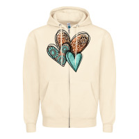 Sandshell western love hearts Zipper Hoodie - MaliasSmallBusiness