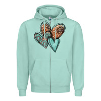Seafoam western love hearts Zipper Hoodie - MaliasSmallBusiness