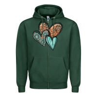 Sports Green western love hearts Zipper Hoodie - MaliasSmallBusiness