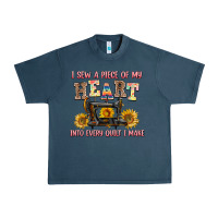 Midnight Navy i sew a piece of my heart into every quilt i make Urban Heavy Tee - AdoDesignShop