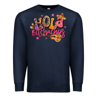 Navy hola bitchachos mexico cinco de mayo Premium Sweatshirt - LillyAllenDesigns