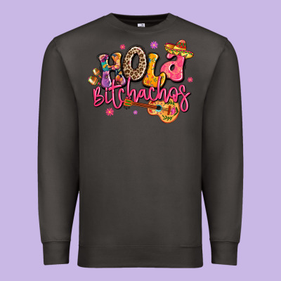 Hola Bitchachos Mexico Cinco De Mayo Premium Sweatshirt Designed By Lillyallendesigns