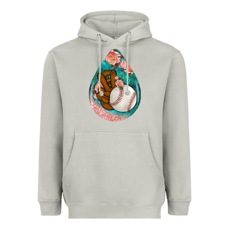 Baseball And Western Roses Teardrop  3 Heavyweight Hoodie by BundleAndBundleShop | Teevron
