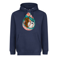 Navy baseball and western roses teardrop  3 Heavyweight Hoodie - BundleAndBundleShop