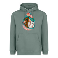 Sage baseball and western roses teardrop  3 Heavyweight Hoodie - BundleAndBundleShop