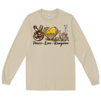 Mushroom Peace Love Kangaroo Long Sleeve Tee - LillyAllenDesigns