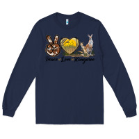 Navy Peace Love Kangaroo Long Sleeve Tee - LillyAllenDesigns