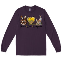 Plum Peace Love Kangaroo Long Sleeve Tee - LillyAllenDesigns